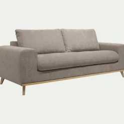 Canapé 3 places convertible en tissu storm - taupe