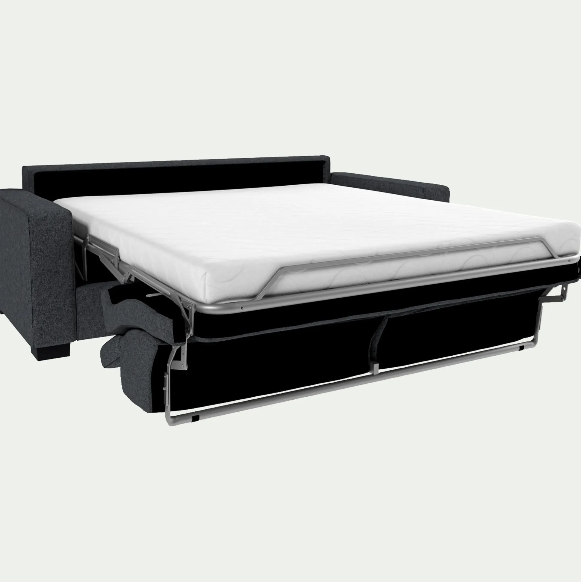 Canapé 3 places convertible en tissu avec accoudoirs 20cm - gris anthracite