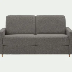 Canapé 3 places convertible en tissu matelas densité 25kg/m3 - gris anthracite