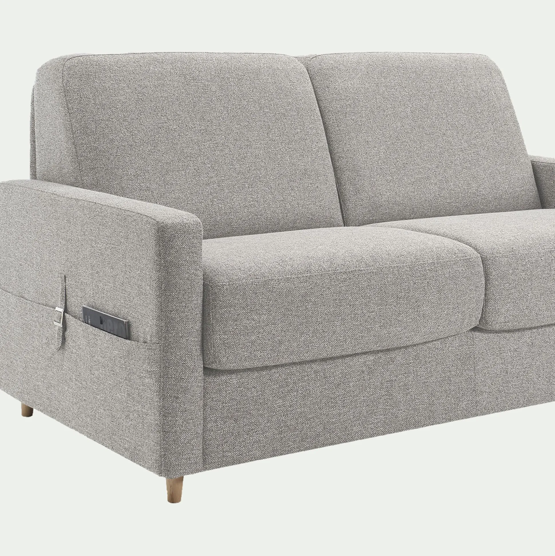 Canapé 3 places convertible en tissu matelas densité 25kg/m3 - gris borie