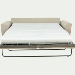 Canapé 3 places convertible en tissu - beige alpilles