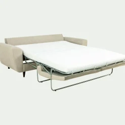 Canapé 3 places convertible en tissu - beige alpilles