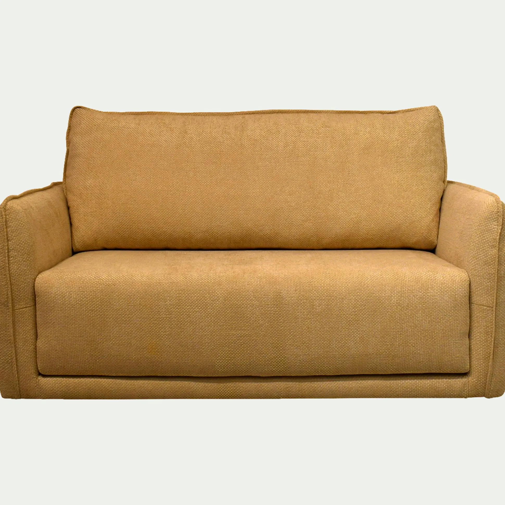 Canapé 2 places convertible en tissu Eden - jaune argan