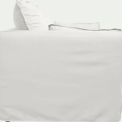 Canapé 3 places convertible en tissu wind - blanc écru