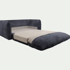 Canapé 2 places convertible en tissu Eden - bleu marine
