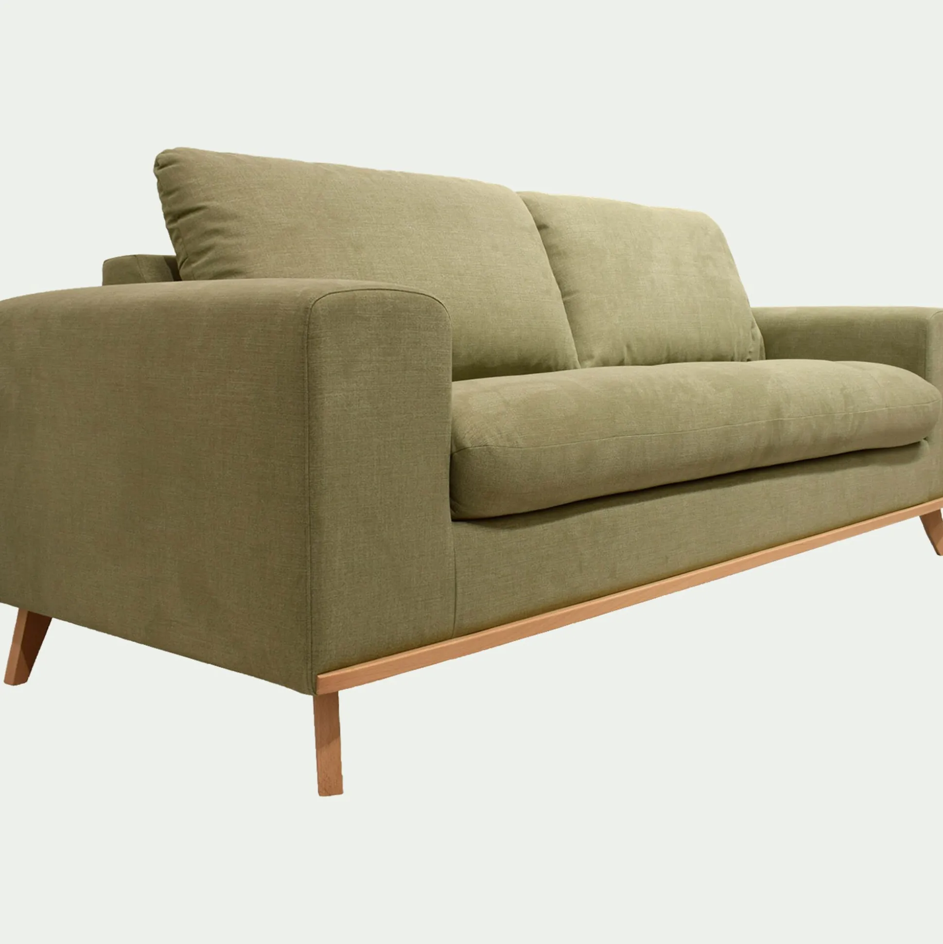 Canapé 3 places convertible en tissu Cosmo - vert kaki