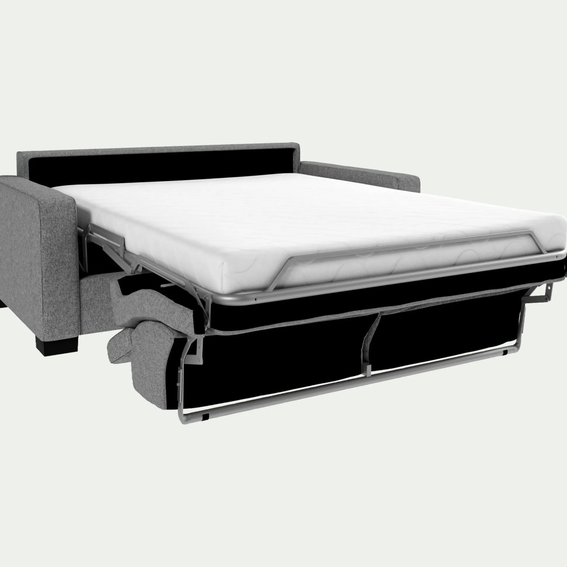 Canapé 2 places convertible en tissus pop avec accoudoirs 15cm - gris moyen