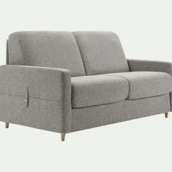 Canapé 3 places convertible en tissu matelas densité 35kg/m3 - gris