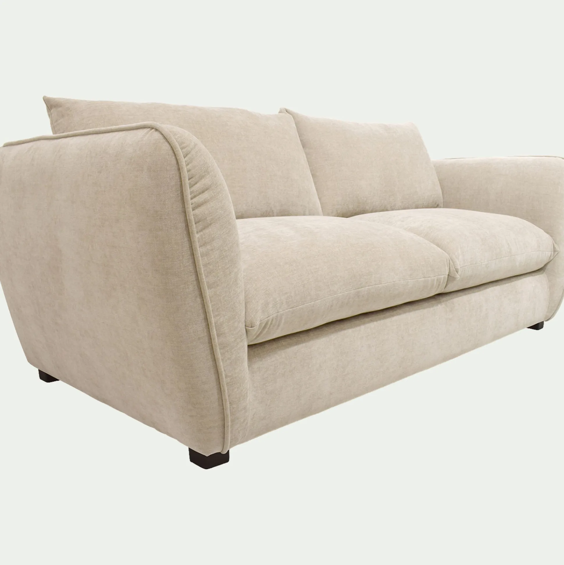 Canapé 3 places convertible en tissu Nature - blanc écru