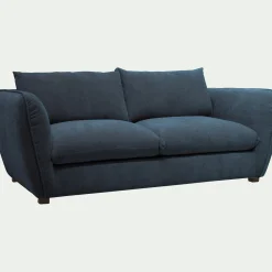 Canapé 3 places convertible en tissu Nature - bleu