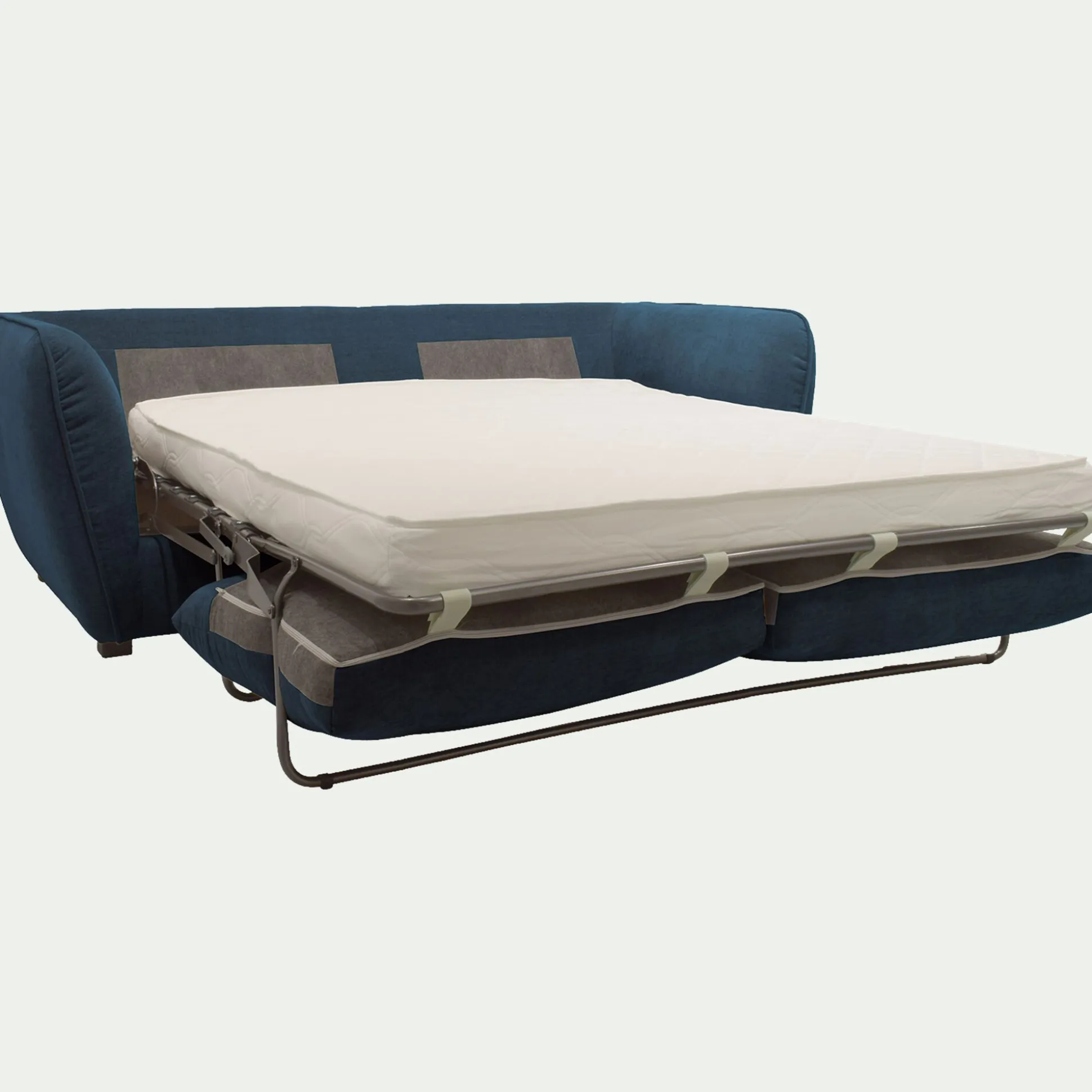 Canapé 3 places convertible en tissu Nature - bleu