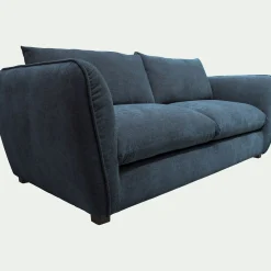 Canapé 3 places convertible en tissu Nature - bleu