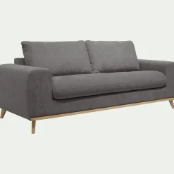 Canapé 3 places convertible en tissu Storm - gris moyen