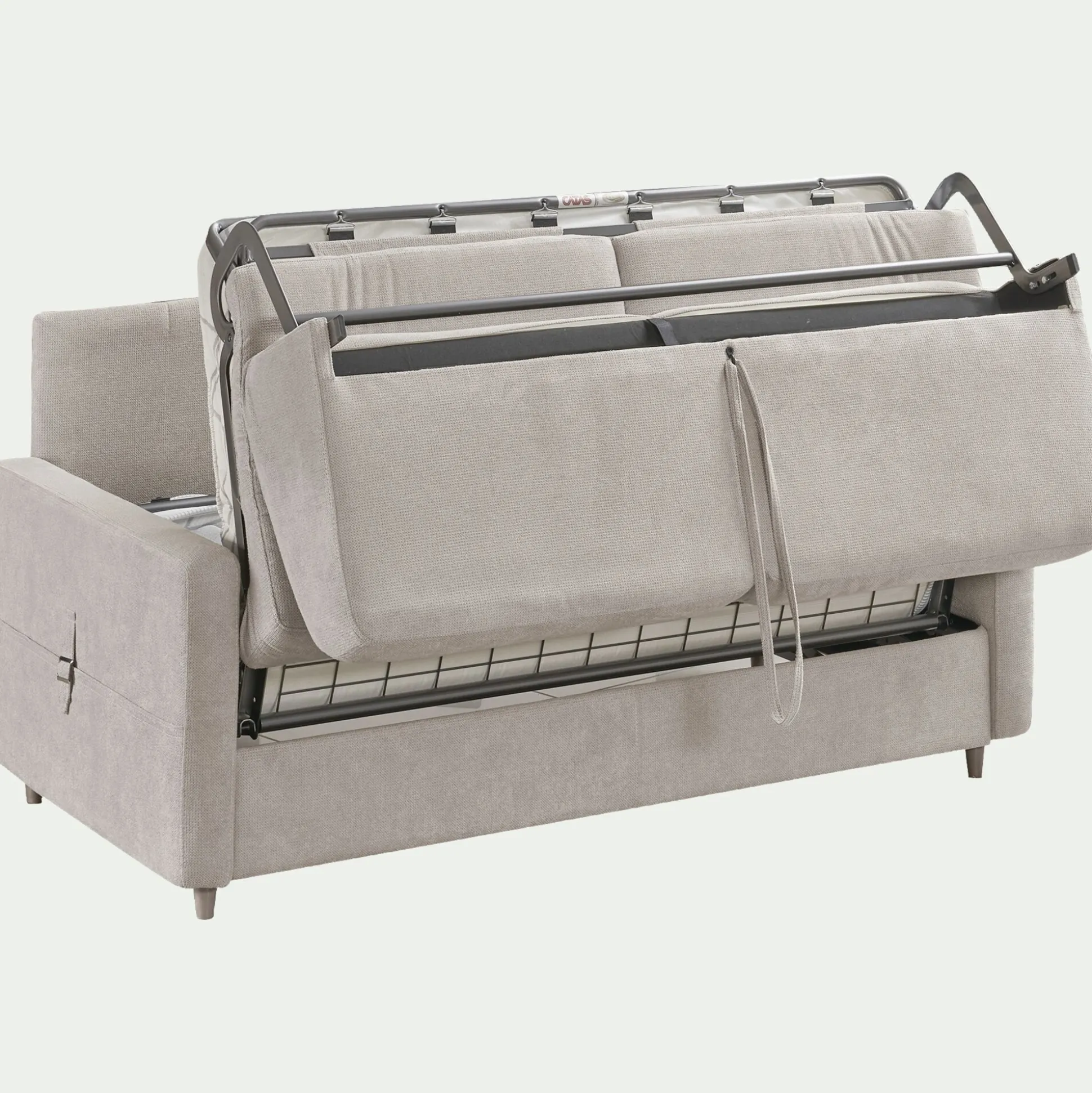 Canapé 4 places convertible en tissu Sogno densité 35kg/m3 - beige roucas