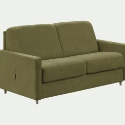 Canapé 3 places convertible en tissu Sogno densité 35kg/m3 - vert cèdre