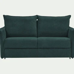 Canapé 3 places convertible en tissu avec matelas densité 35kg/m3 - bleu
