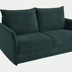 Canapé 3 places convertible en tissu avec matelas densité 35kg/m3 - bleu