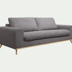 Canapé 4 places convertible en tissu Crown - gris restanque
