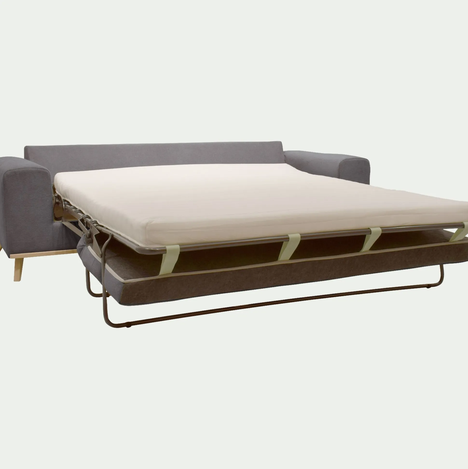 Canapé 4 places convertible en tissu Crown - gris restanque
