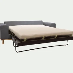 Canapé 3 places convertible en tissu Cosmo - gris anthracite