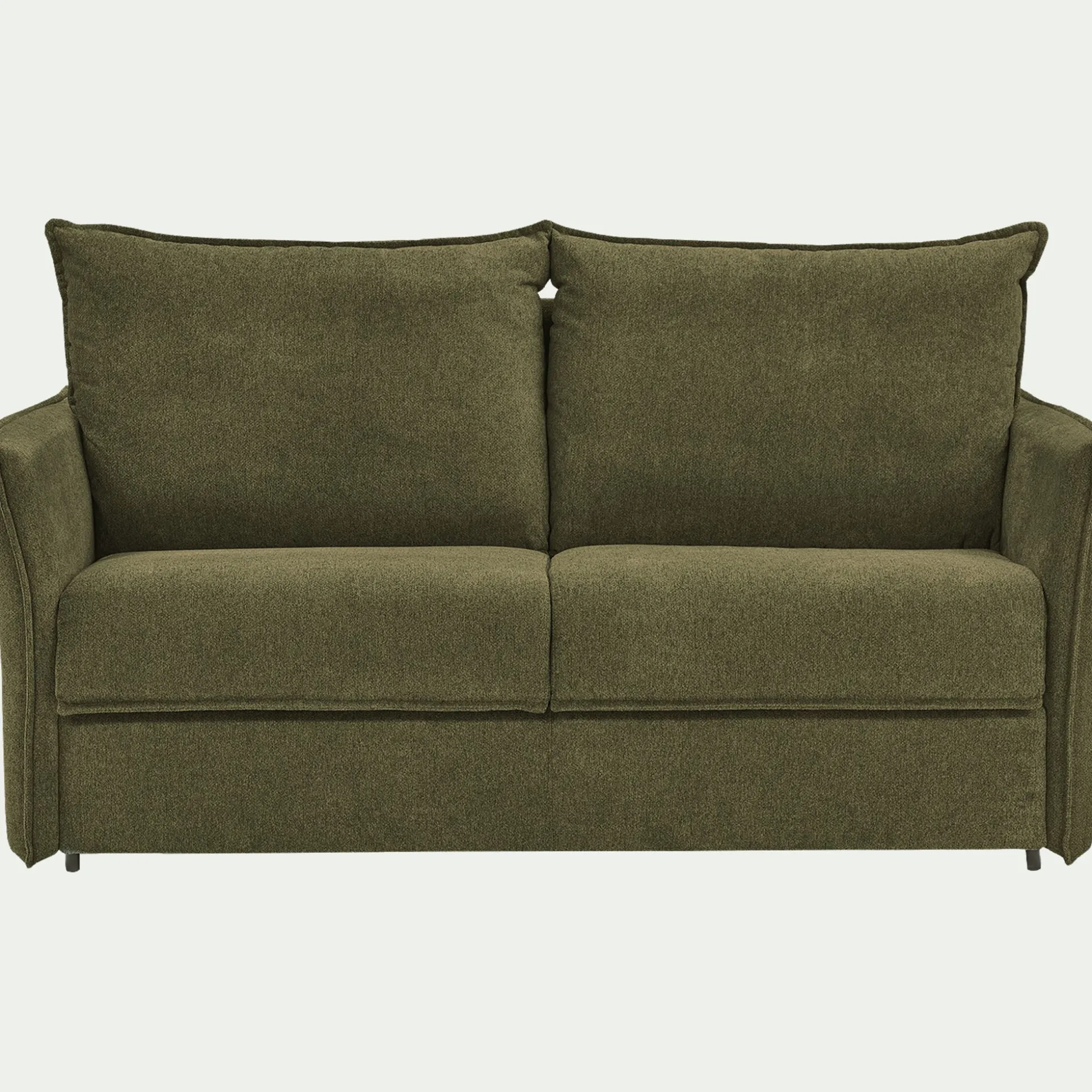 Canapé 3 places convertible en tissu avec matelas densité 25kg/m3 - vert cèdre