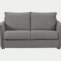 Canapé 3 places convertible en tissu Stella avec matelas densité 25kg/m3 - gris anthracite