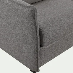 Canapé 3 places convertible en tissu Stella avec matelas densité 25kg/m3 - gris anthracite