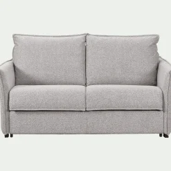 Canapé 4 places convertible en tissu Stella avec matelas densité 25kg/m3 - gris borie