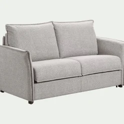 Canapé 4 places convertible en tissu Stella avec matelas densité 25kg/m3 - gris borie