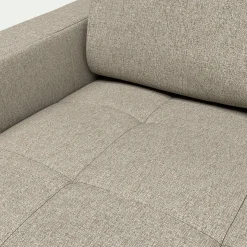 Canapé 3 places convertible en tissu pop avec accoudoirs 20cm - beige