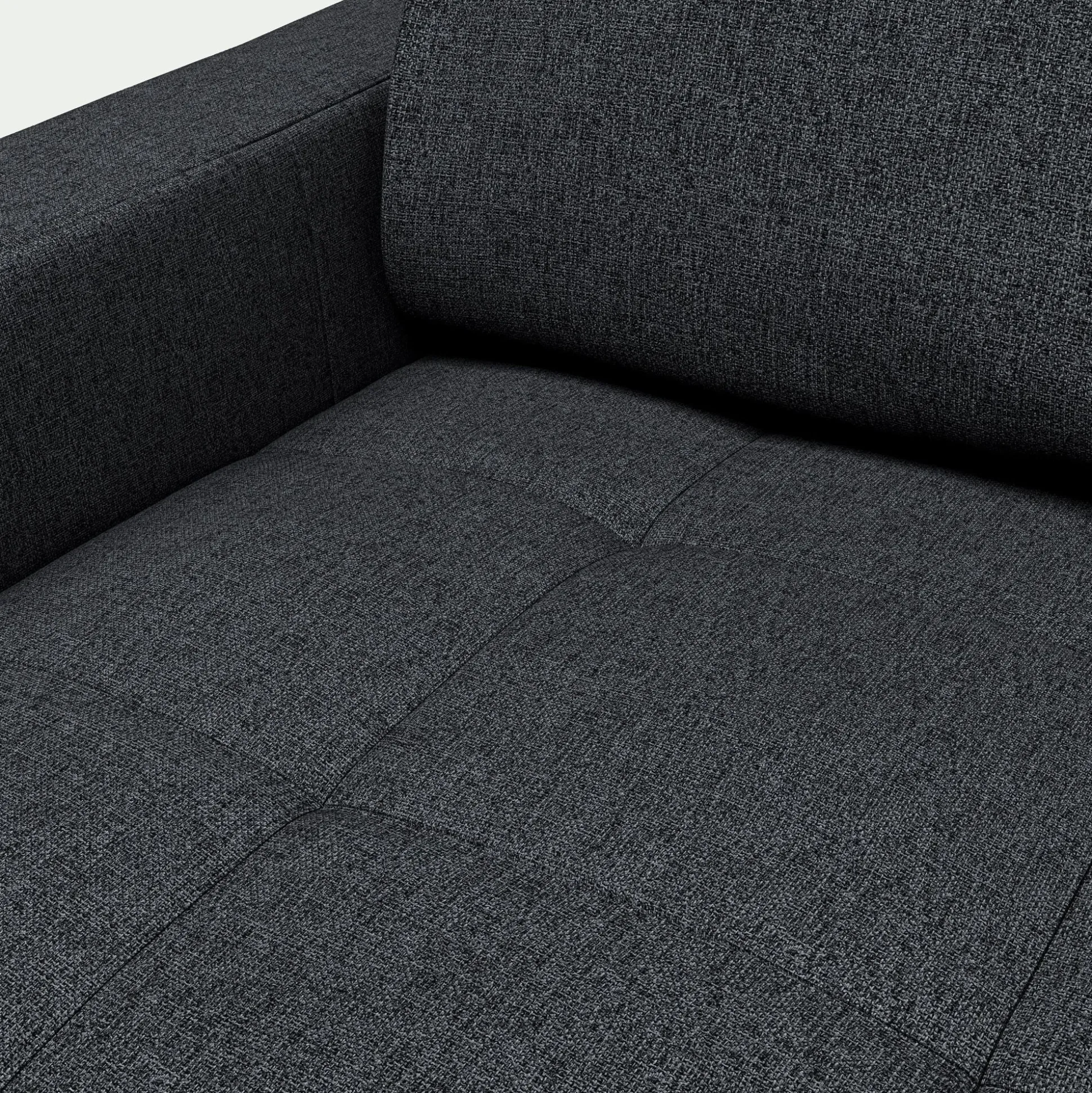 Canapé 3 places convertible en tissus pop avec accoudoirs 15cm - gris anthracite