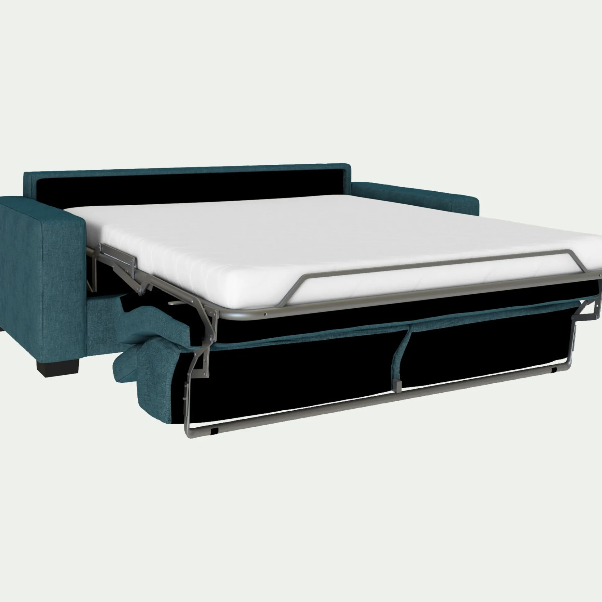 Canapé 3 places convertible en tissu monclar avec accoudoirs 20cm - bleu niolon