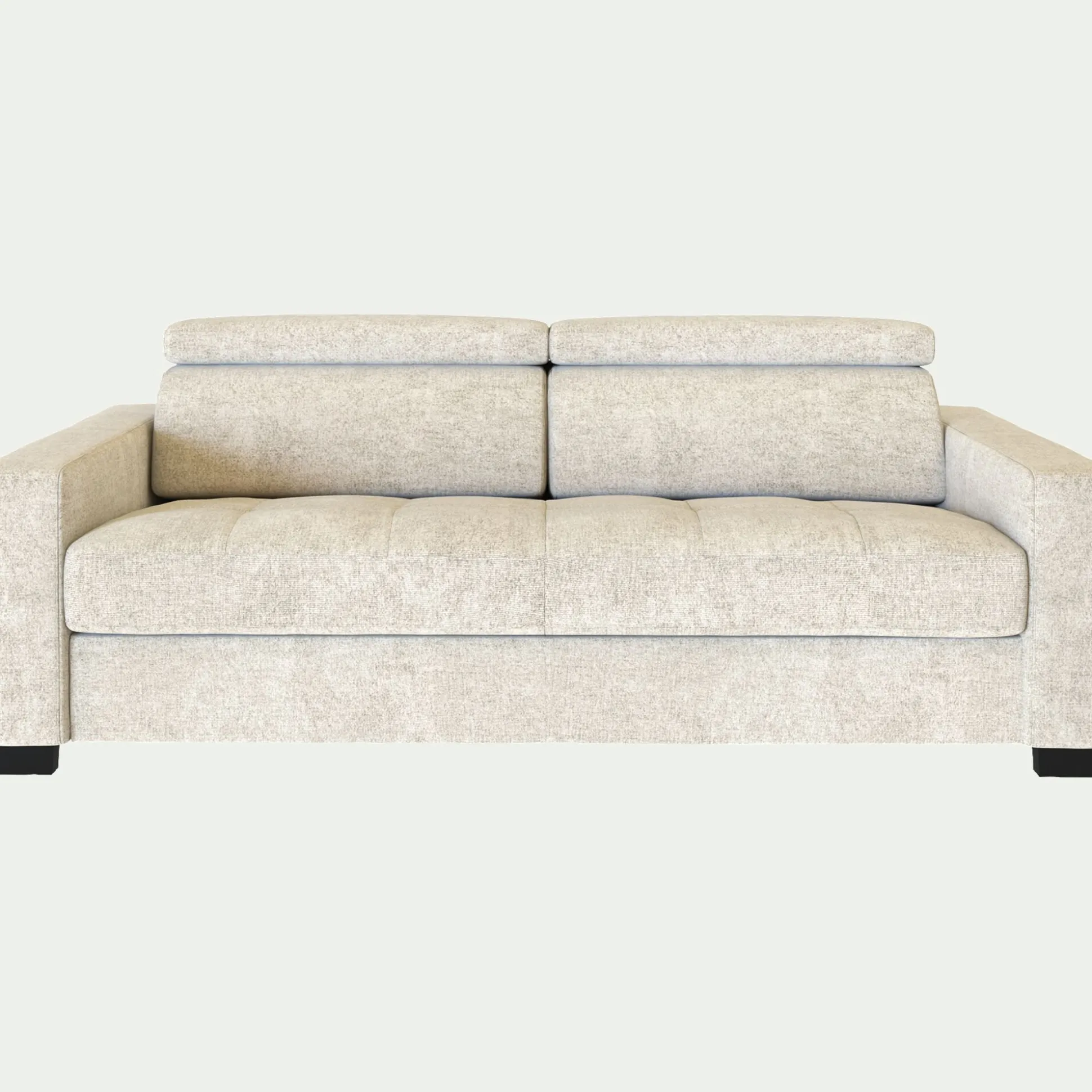 Canapé 3 places convertible en tissu genesis avec accoudoirs 20cm - blanc ventoux