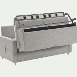 Canapé 4 places convertible en tissu matelas densité 35kg/m3 - gris borie