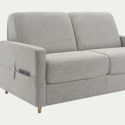 Canapé 4 places convertible en tissu matelas densité 35kg/m3 - gris borie