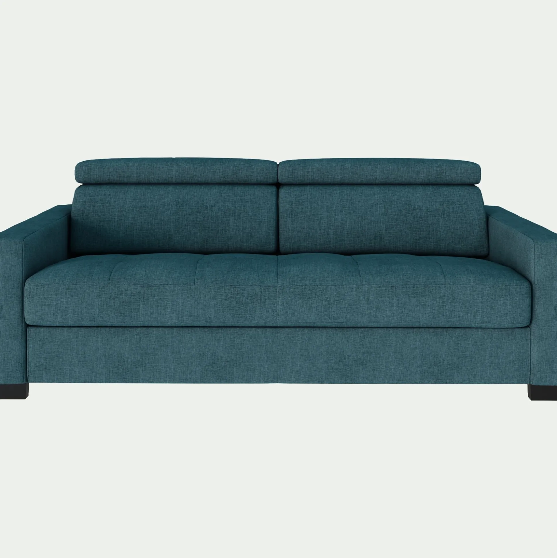Canapé 3 places convertible en tissu monclar avec accoudoirs 15cm - bleu niolon