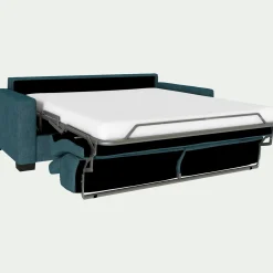 Canapé 3 places convertible en tissu monclar avec accoudoirs 15cm - bleu niolon