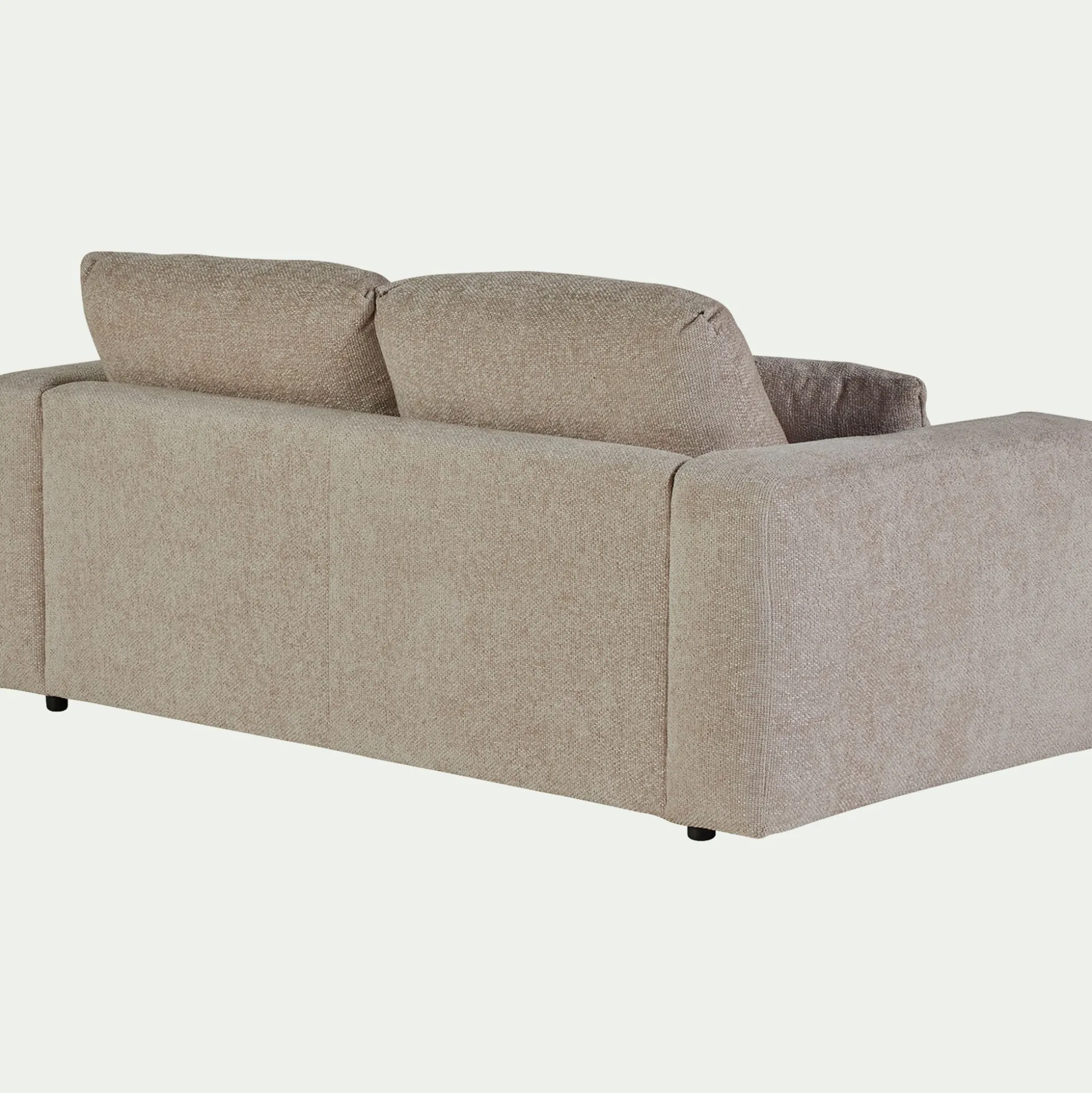 Canapé 3 places convertible en tissu chenille benjo - beige roucas
