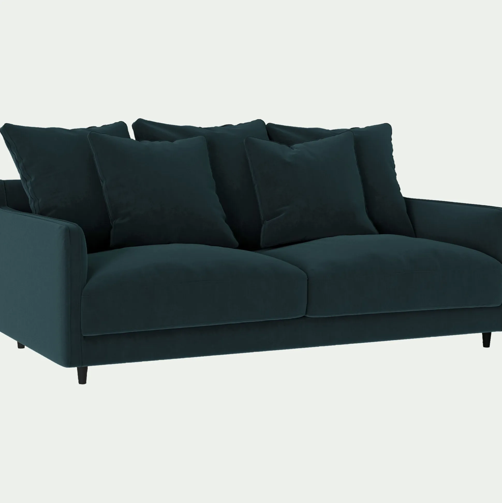 Canapé 3 places convertible en tissu velvet - bleu foncé