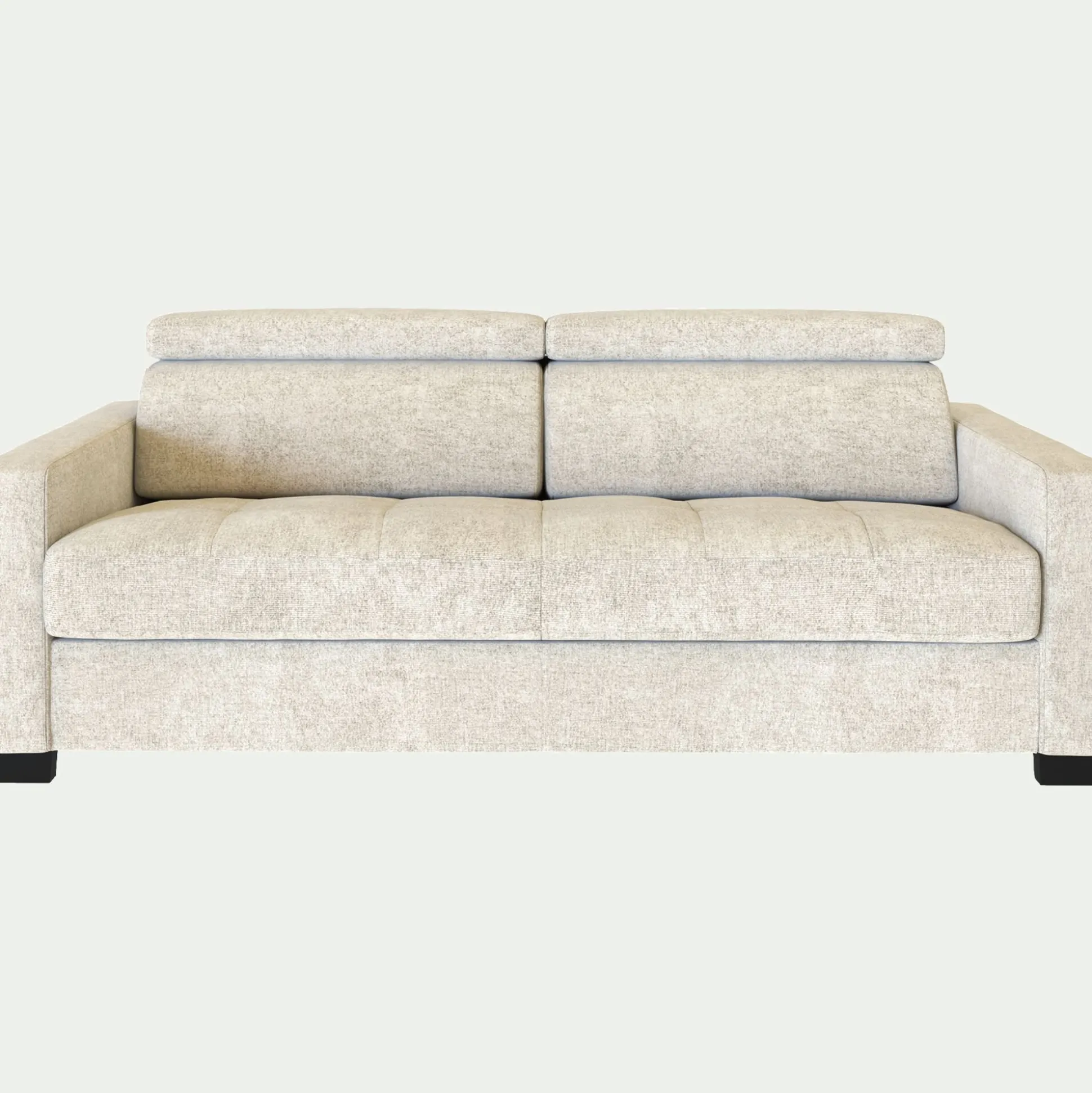 Canapé 3 places convertible en tissu genesis avec accoudoirs 15cm - blanc ventoux