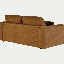 Canapé 3 places convertible en tissu chenille benjo - jaune argan