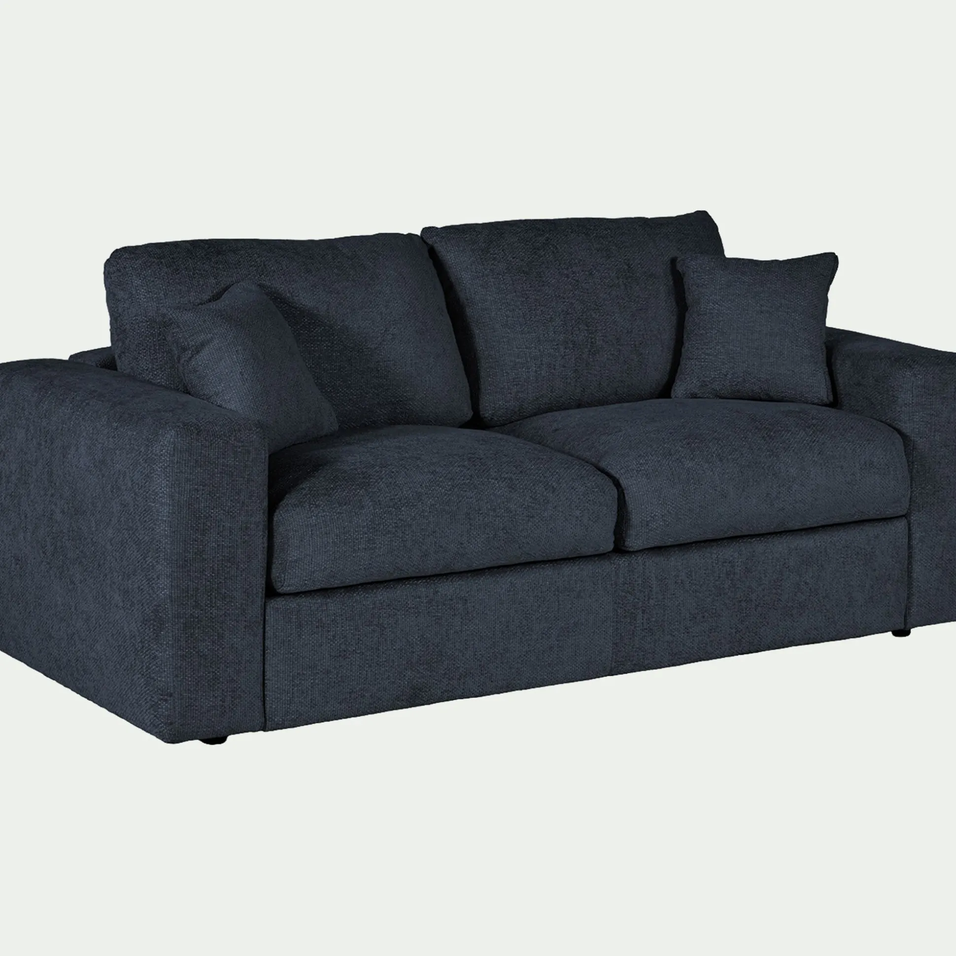 Canapé 3 places convertible en tissu chenille benjo - bleu marine