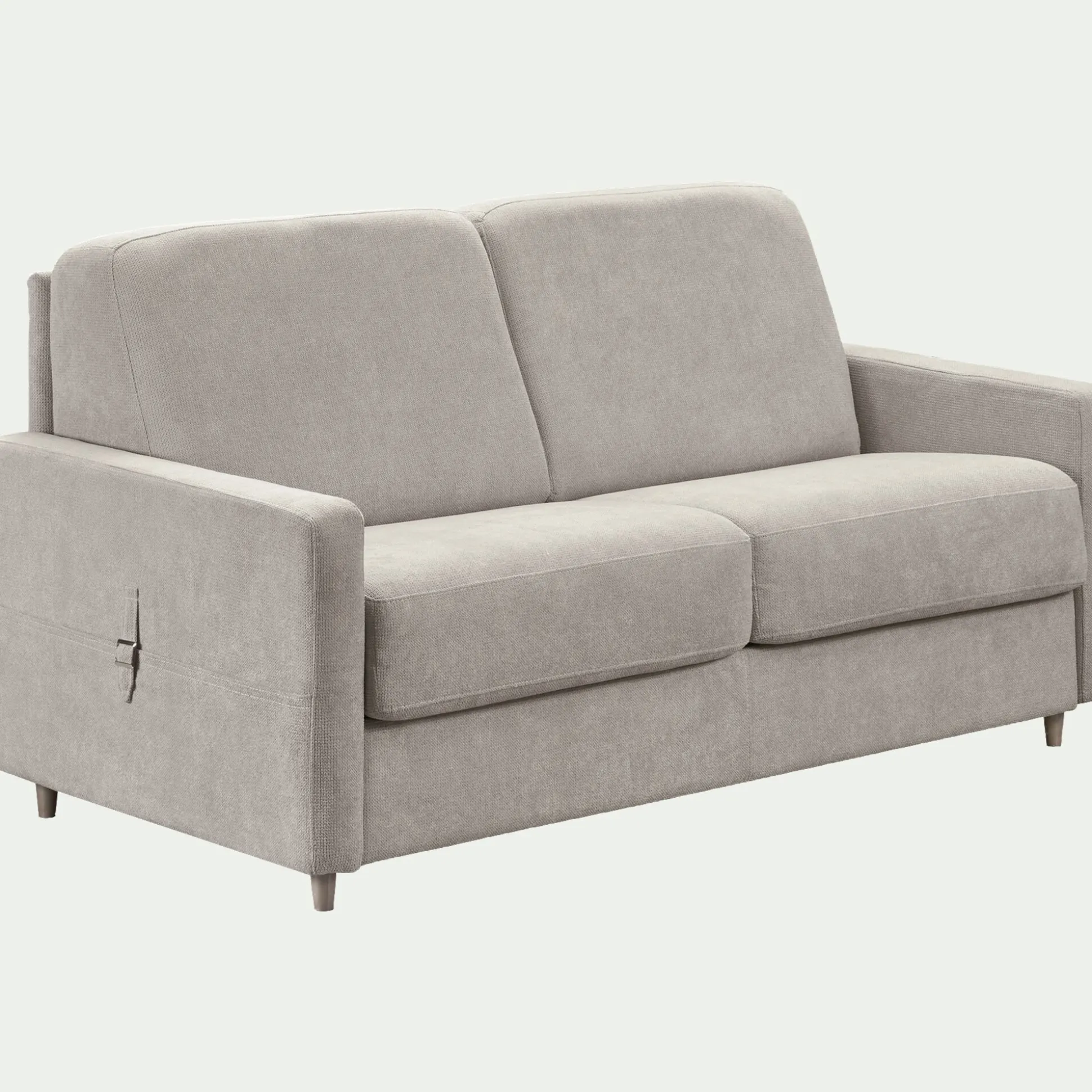 Canapé 3 places convertible en tissu Stella densité 25kg/m3 - beige roucas