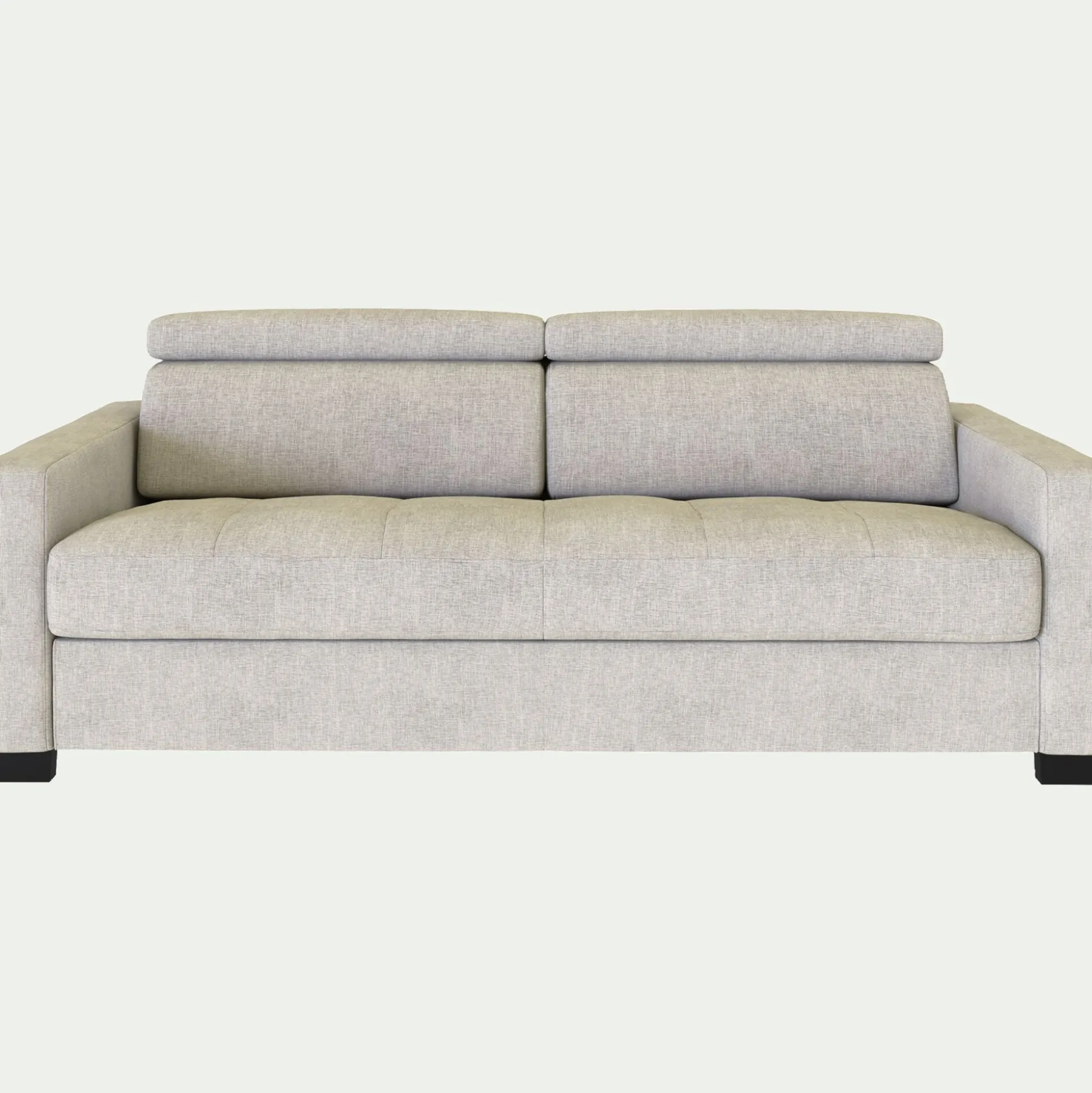 Canapé 3 places convertible en tissu monclar avec accoudoirs 15cm - beige roucas