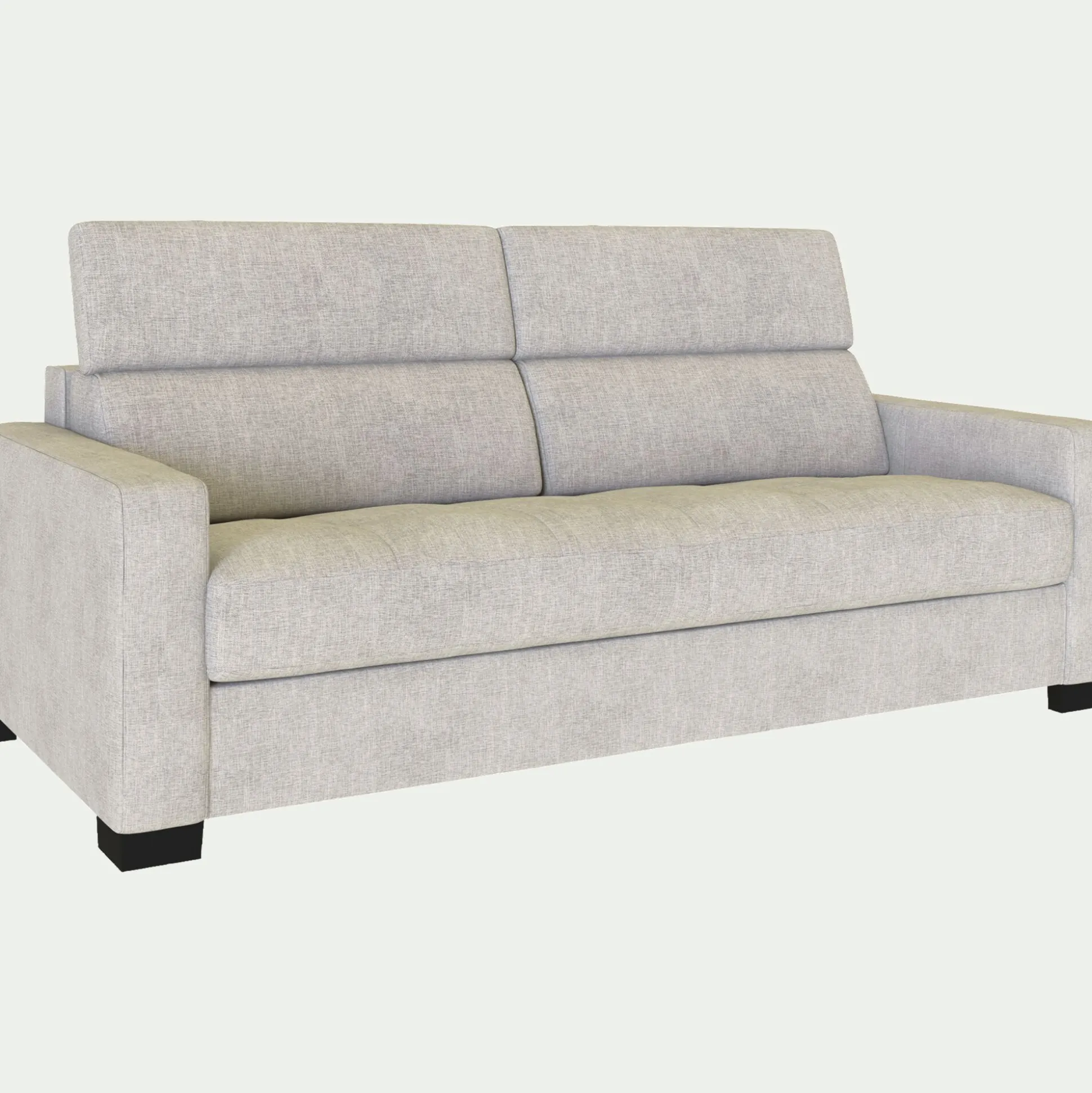 Canapé 3 places convertible en tissu monclar avec accoudoirs 15cm - beige roucas