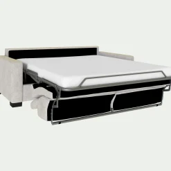 Canapé 3 places convertible en tissu monclar avec accoudoirs 15cm - beige roucas
