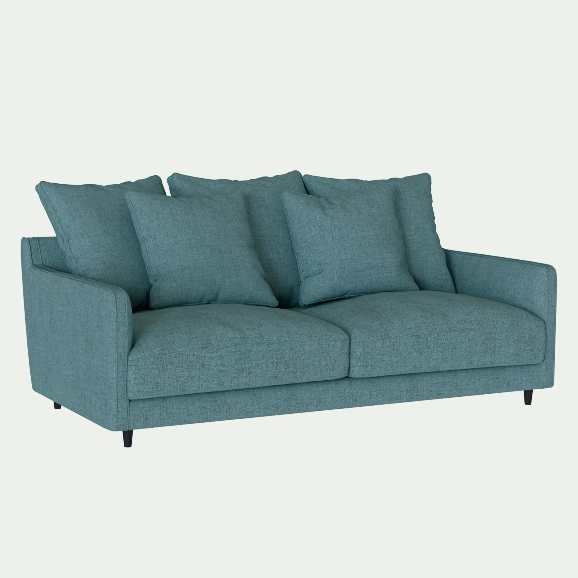 Canapé 3 places convertible en tissu - bleu niolon