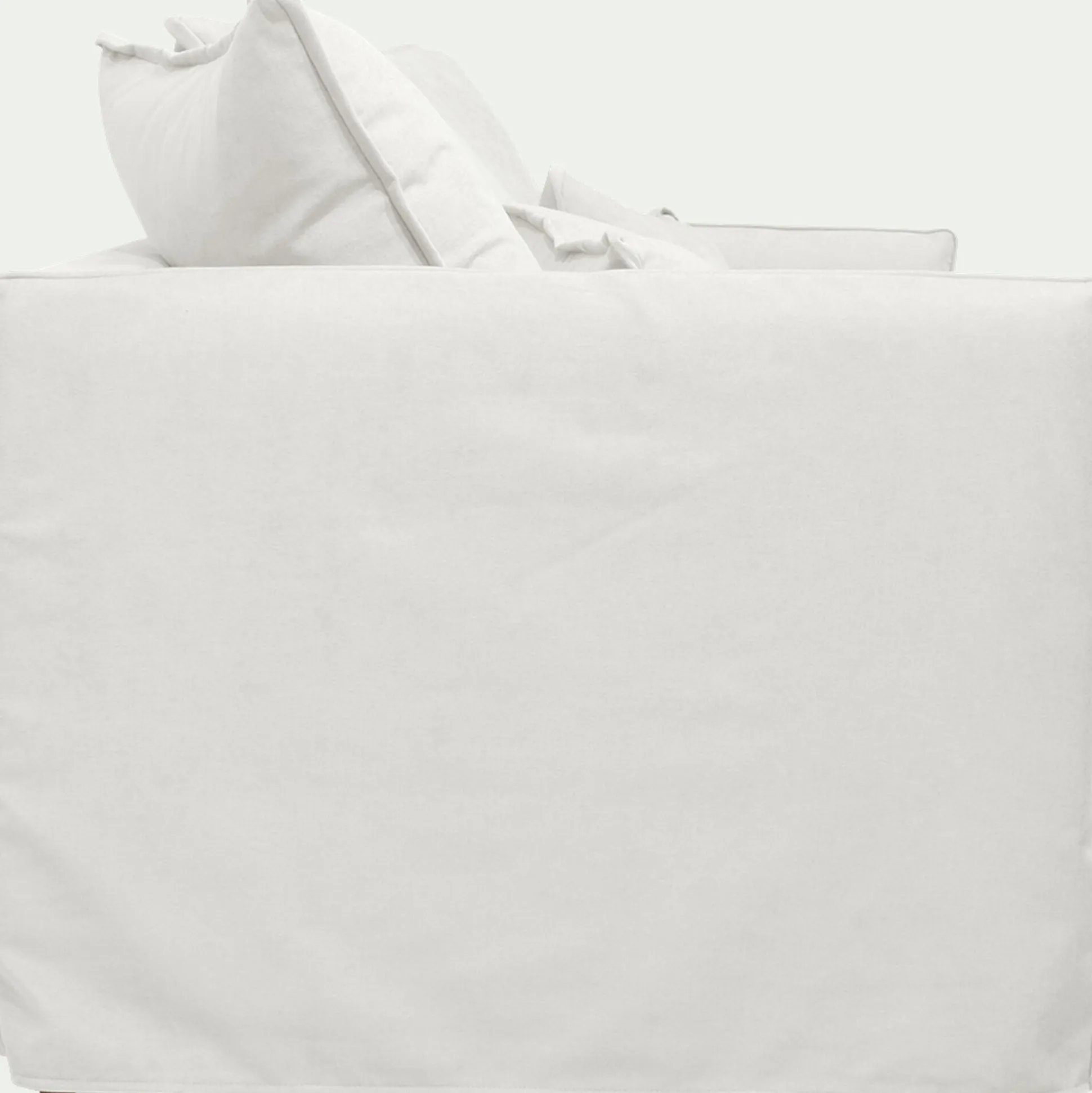 Canapé 2 places convertible en tissu wind - blanc écru