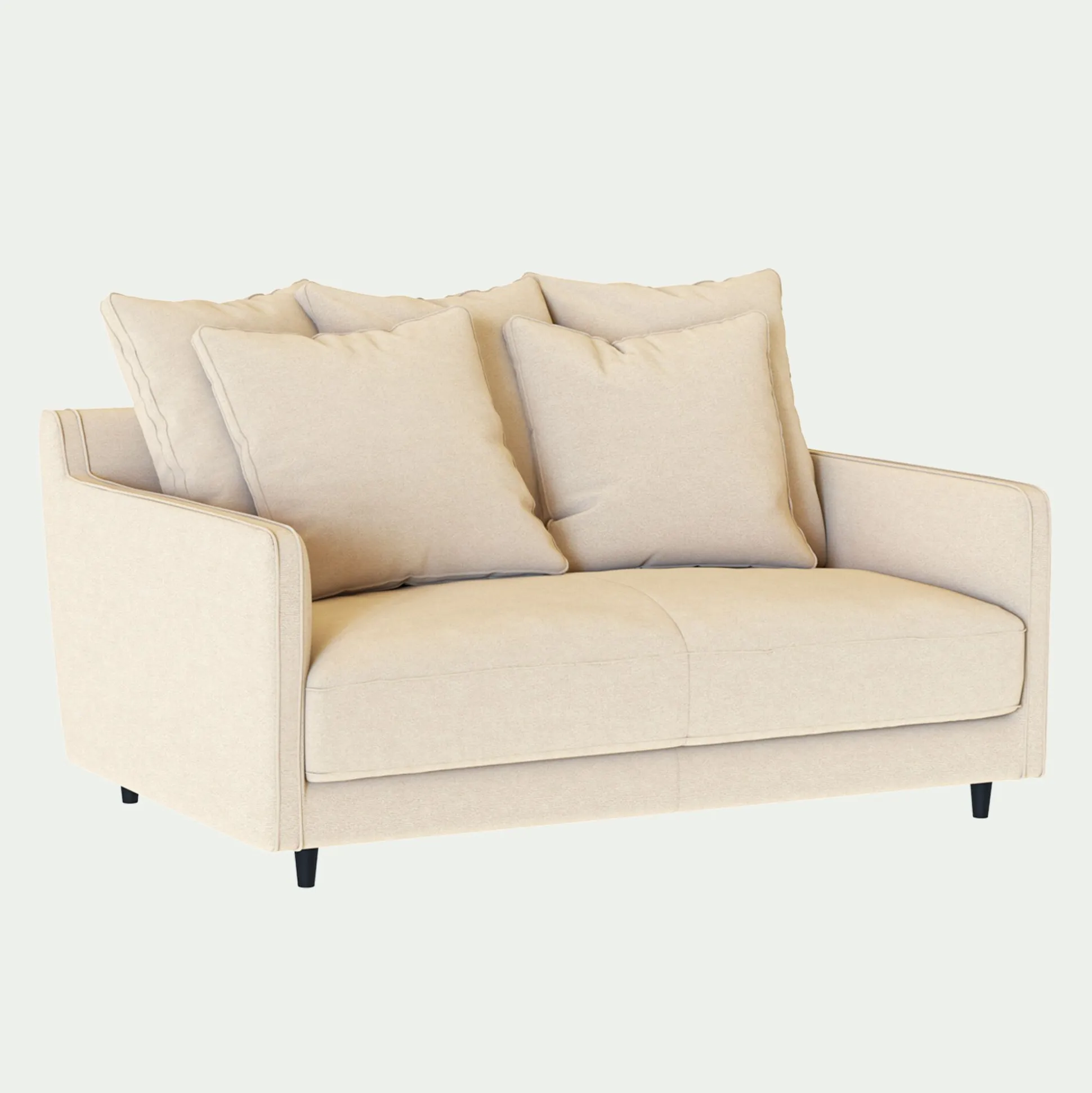 Canapé 2 places convertible en tissu - beige roucas