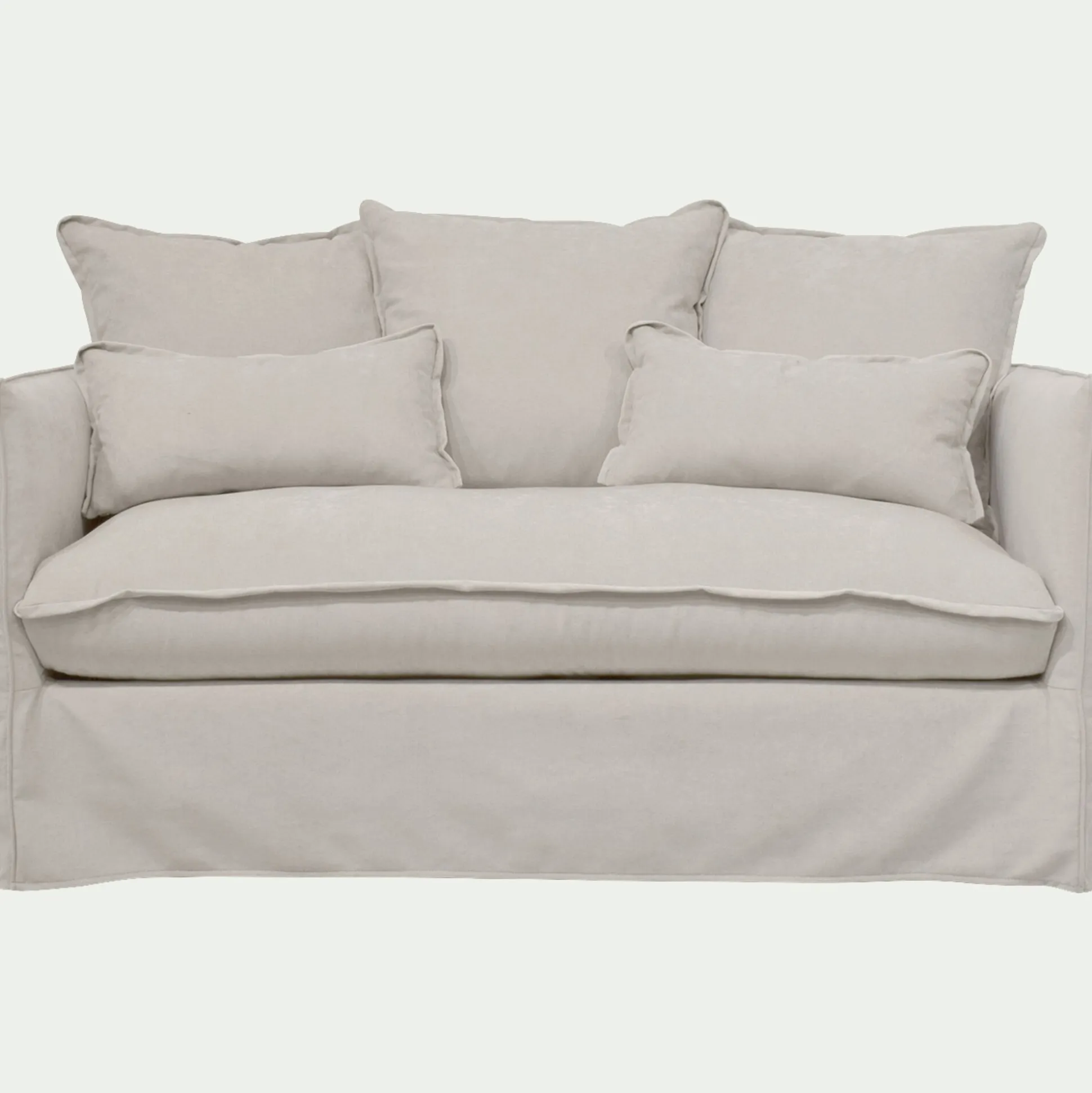 Canapé 2 places convertible en tissu wind - beige alpilles